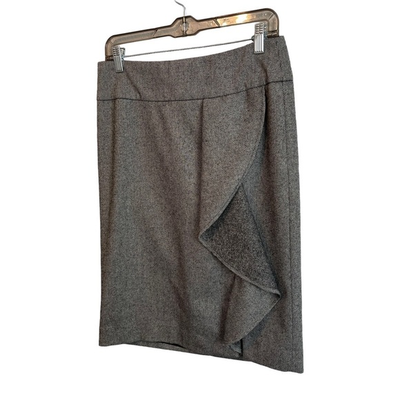 Talbots Cascading Ruffle Wool Blend Pencil Career Skirt Women's Size 2 - Picture 2 of 9